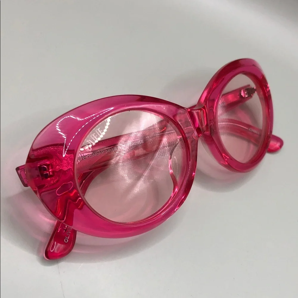 Diff Eyewear Olivia Pink Crystal Sunglasses Oval Trendy